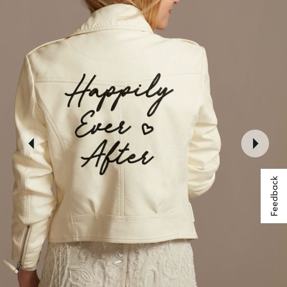 David's Bridal Jackets & Blazers - David's Bridal Cream Leather Jacket